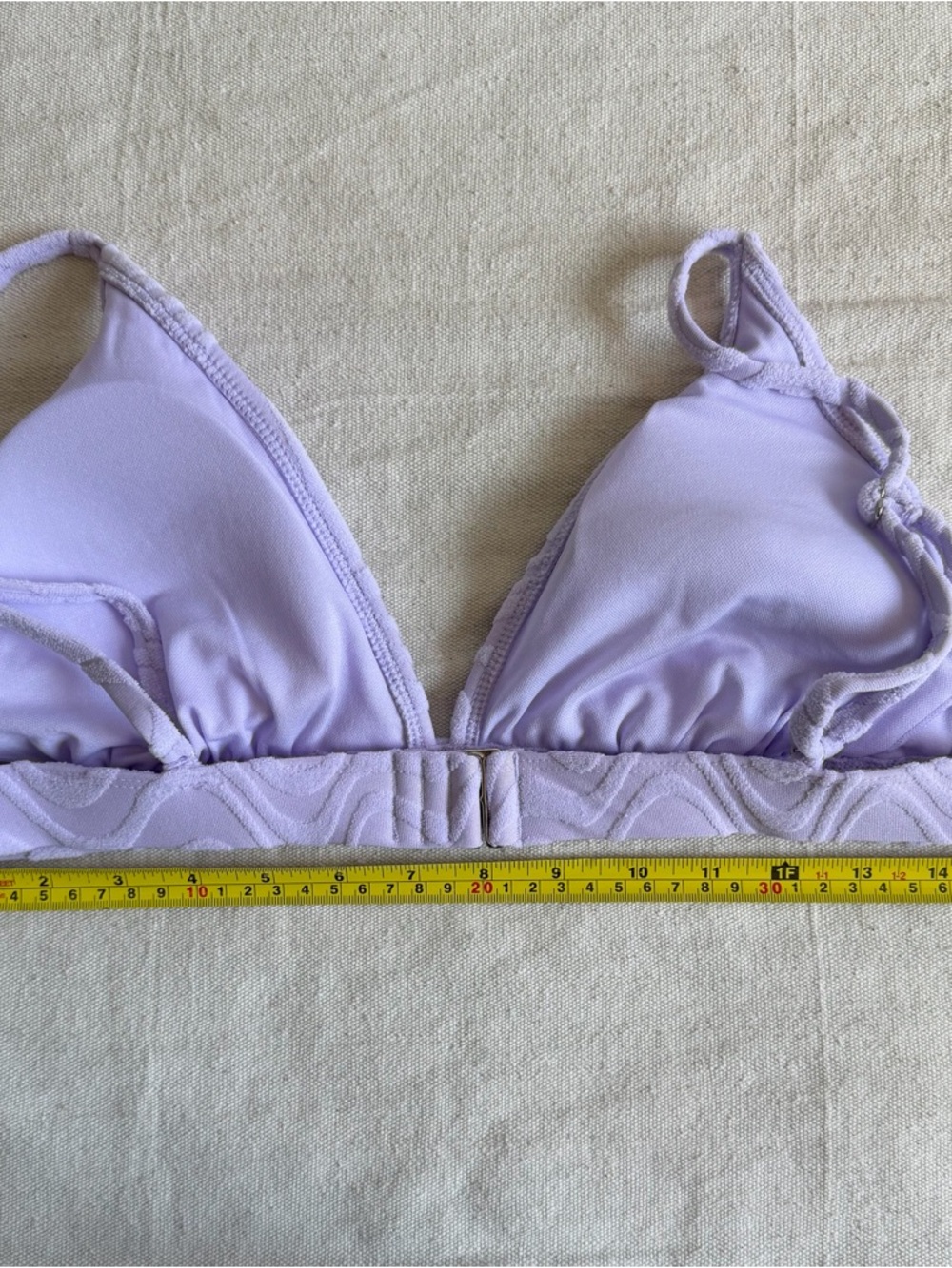 NWT Wild Fable Lilac Purple Wavy Terry Textured Triangle Bikini Swim Top Large L - Picture 12 of 12